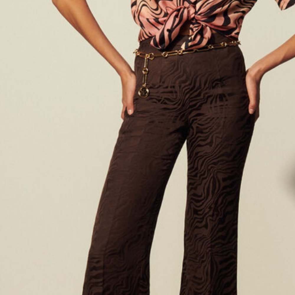 Sandro Brown Jacquared Pants Brand New/Never Worn With Tags